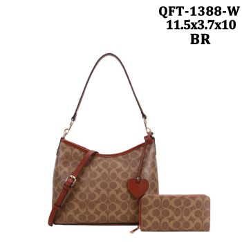 QFT-1388WBR HOBO DESIGNER BAG WITH WALLET