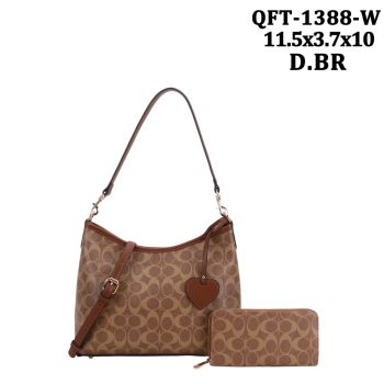 QFT-1388WDBR HOBO DESIGNER BAG WITH WALLET