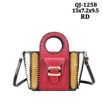 QJ-1258RD COLOR BRACK TOTE BAG