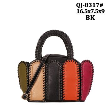 QJ-8317BK DESIGNER COLOR BLOCK BAG