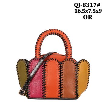 QJ-8317OR DESIGNER COLOR BLOCK BAG