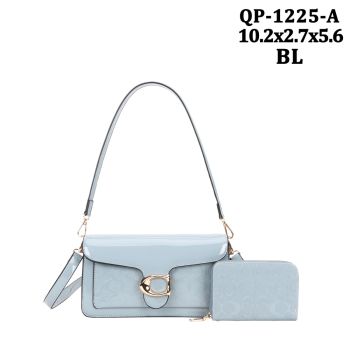 QP-1225A BL PATTERN CROSS BODY BAG WITH WALLET