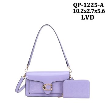 QP-1225A LVD PATTERN CROSS BODY BAG WITH WALLET