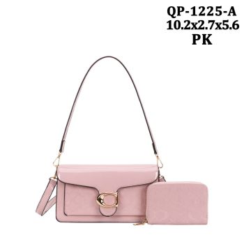 QP-1225A PK PATTERN CROSS BODY BAG WITH WALLET