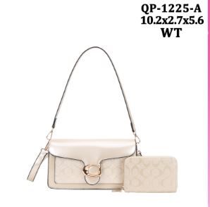 QP-1225A WT PATTERN CROSS BODY BAG WITH WALLET