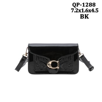 QP-1288BK CROSS BODY PATTEN BAG