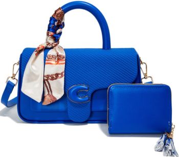 PU902-M2 R BLU DESIGNER BAG WITH WALLET