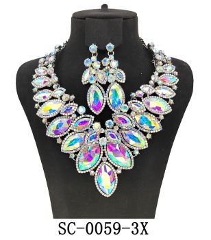 SC-0059 3X SL/AB CASTING NECKLACE SET