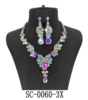 SC-0060 3X SL/AB CASTING BLING NECKLACE SET