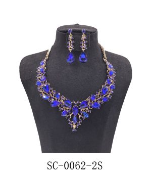 SC-0062-2SP SAPPHIRE CR NECKLACE SET