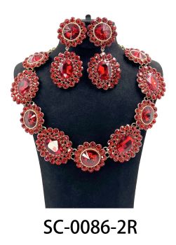 SC-0086 2R CRYSTAL NECKLACE POST EARRING