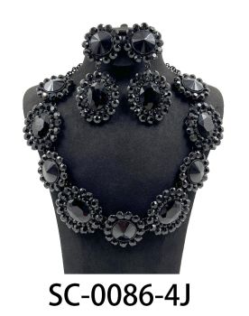 SC-0086 4J CRYSTAL NECKLACE POST EARRING