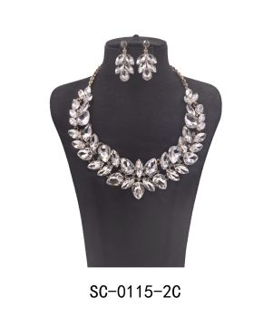 SC-0115-2C GD/ CL NECKLACE SET 