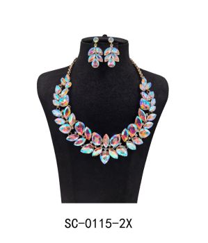 SC-0115-2X GD/AB NECKLACE SET 