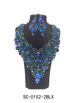 SC-0152 2BLX BLAB NECKLACE SET