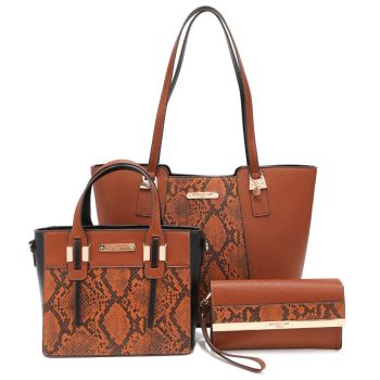 SET16405 BR NICOLE LEE SHOPPER BAG 3PC SETS