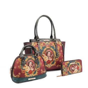 SET17117 THE QUEEN NICOLE LEE 3PC HANDBAG SET