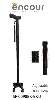 SF-0098 BK/JET RHINESTONE QUARD CANE
