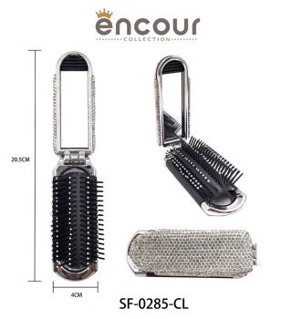 SF-0285CL FOLDING HAIR BRUSH AND MIROR