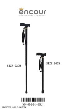 SF-0444BKJ RHINESTONE QUARD CANE JET BK