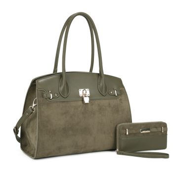 SJ60111OLV SET SAUDADE  SATCHEL BAG WITH WALLET