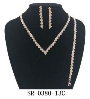 SR-0380-13C RHINESTONE NECKLACE SET