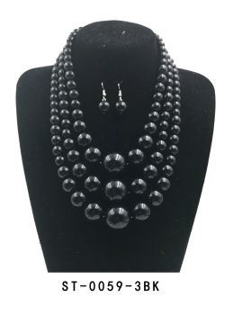 ST-0059RD PEAR NECKLACE SET
