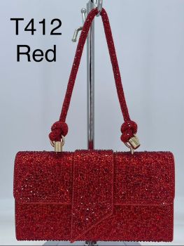 T412 RED EVENNING BAG