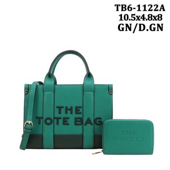 TB6-1122A GN/DGN  THE TOTE BAG WITH WALLET