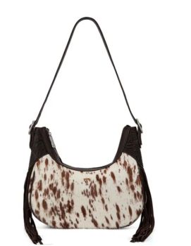 TR-HB-216-918-CF Trinity Ranch Genuine Hair-On Cowhide Print Hobo Bag