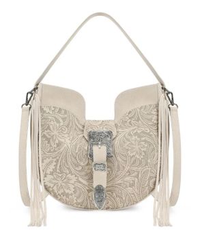 TR-HB-220-918-BG Trinity Ranch Floral Tooled Crossbody Bag