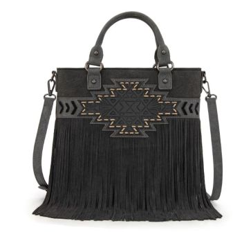 TR196G-8260BK Trinity Ranch Aztec Tooled Fringe Concealed Carry