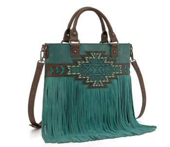 TR196G-8260TQ Trinity Ranch Aztec Tooled Fringe Concealed Carry