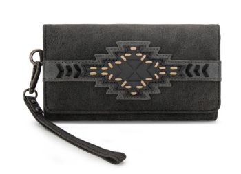 TR196-W018 BK Trinity Ranch Aztec Collection Wallet