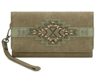 TR196-W018 GN Trinity Ranch Aztec Collection Wallet