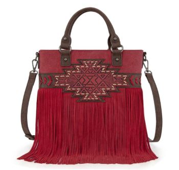 TR196G-8260RD Trinity Ranch Aztec Tooled Fringe Concealed Carry