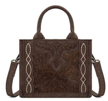 TR198-8121CF Trinity Ranch Western Hair-On Cowhide Mini Tote/Crossbody
