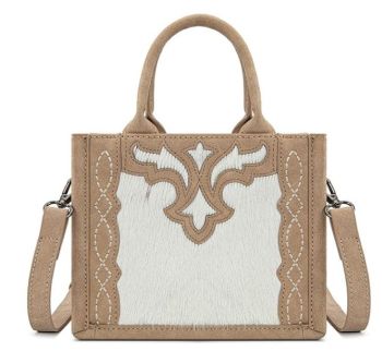 TR198-8121TN Trinity Ranch Western Hair-On Cowhide Mini Tote/Crossbody