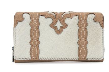 TR198-W010TN Trinity Ranch Genuine Hair-On Cowhide RFID Protected Collection Wallet