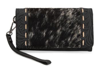 TR199-W018BK  Trinity Ranch Hair-On Cowhide Toole Collection Wallet 