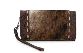 TR199-W018CF  Trinity Ranch Hair-On Cowhide Toole Collection Wallet 