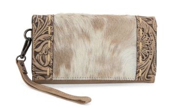 TR199-W018TN  Trinity Ranch Hair-On Cowhide Toole Collection Wallet 