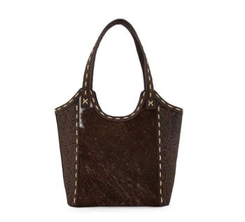 TR199G-8250CF  Trinity Ranch Genuine Hair-On Cowhide Tooled Concealed Carry Tote