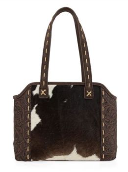 TR199G-8260CF Trinity Ranch Genuine Hair-On Cowhide Tooled Concealed Carry Tote