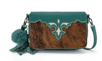 TR202-8320TQ Trinity Ranch Genuine Cowhide Crossbody