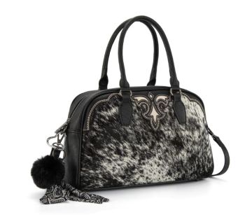 TR202-S5110BK Trinity Ranch Genuine Cowhide Satchel/Crossbody