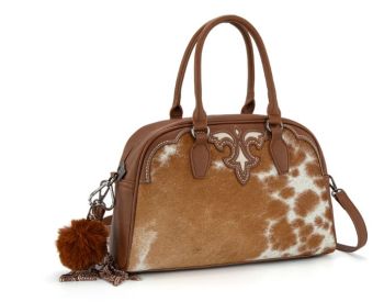 TR202-S5110BR Trinity Ranch Genuine Cowhide Satchel/Crossbody