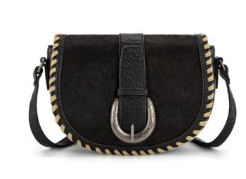 TR204-8360 BK Trinity Ranch Western Hair-On Cowhide Saddle Crossbody
