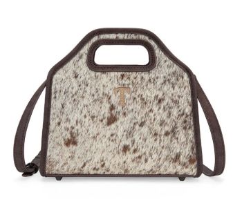 TR206-8360CF Trinity Ranch Genuine Hair-On Cowhide Satchel Crossbody Bag 