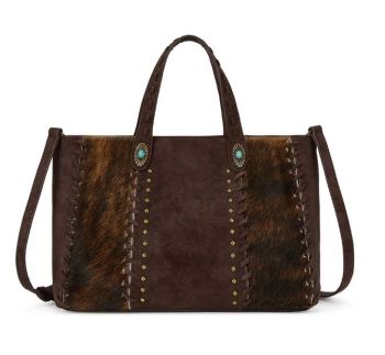 TR209H-8250CF Trinity Ranch Cowhide Western Tote Bag